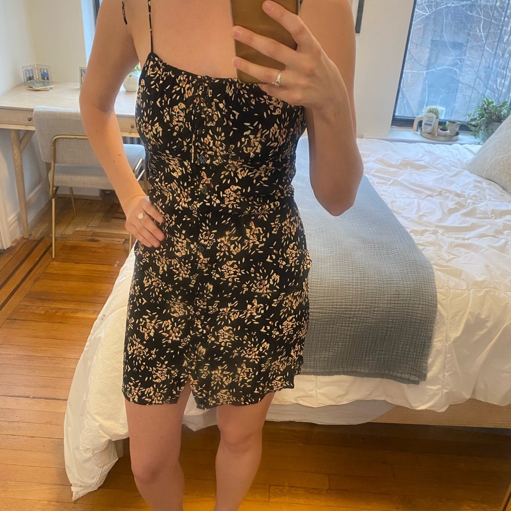 ba&sh Tan Spaghetti Strap Sundress Mini